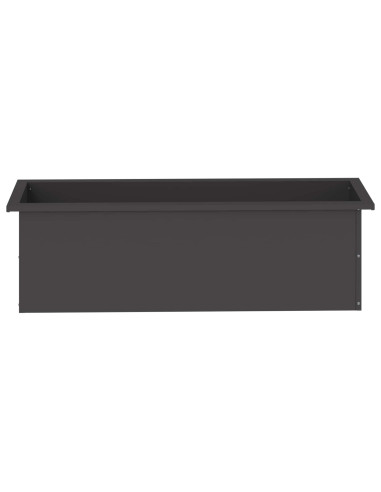 Fioriera da giardino con LED Nero 30 x 100 x 30 cm Acciaio