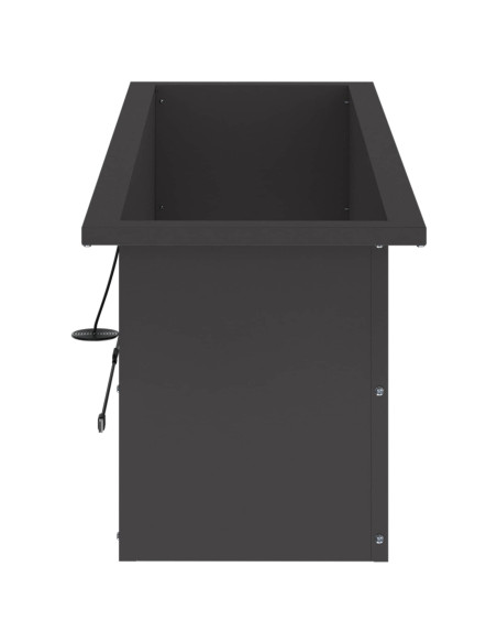 Fioriera da giardino con LED Nero 30 x 100 x 30 cm Acciaio