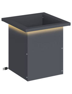 Fioriera da giardino con LED Antracite 30 x 30 x 30 cm Acciaio 2