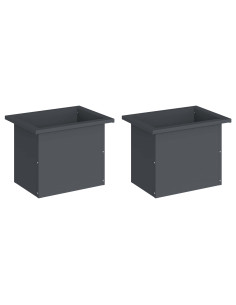 Fioriera da giardino con LED 2 pz Antracite 30 x 40 x 30 cm 2