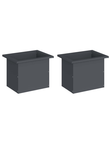 Fioriera da giardino con LED 2 pz Antracite 30 x 40 x 30 cm
