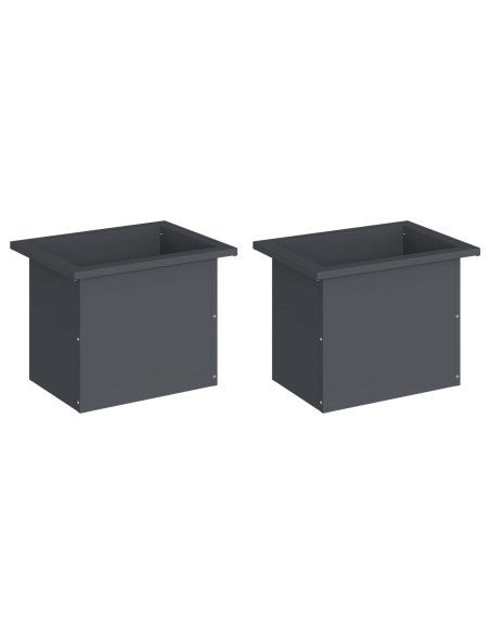 Fioriera da giardino con LED 2 pz Antracite 30 x 40 x 30 cm