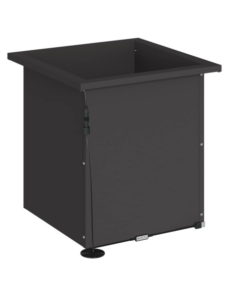 Fioriera da giardino con LED 2 pz Nero 40 x 40 x 40 cm Acciaio