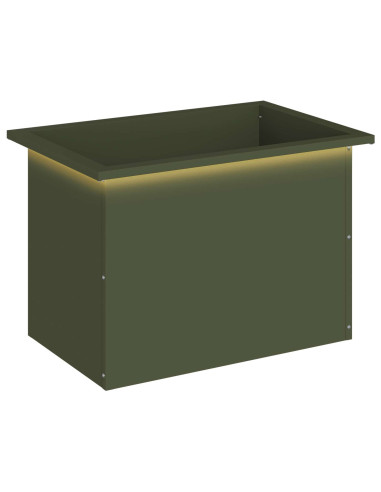 Fioriera da giardino con LED Verde Oliva 40 x 60 x 40 cm