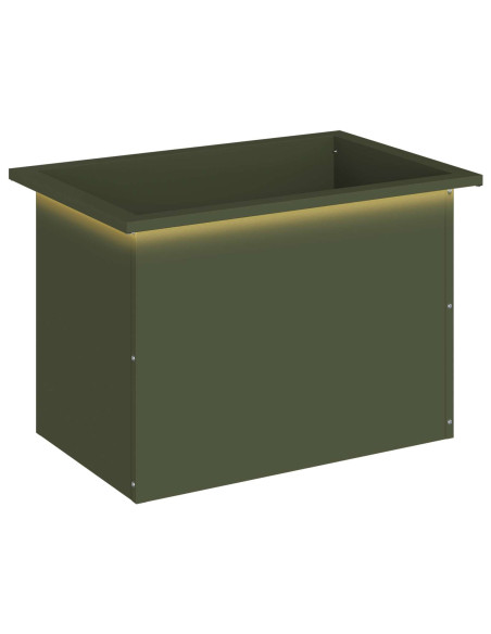 Fioriera da giardino con LED Verde Oliva 40 x 60 x 40 cm