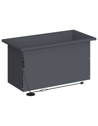 Fioriera da giardino con LED 2 pz Antracite 30 x 60 x 30 cm