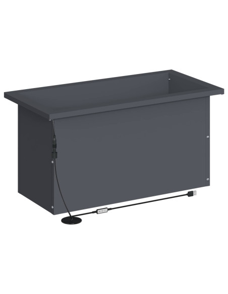 Fioriera da giardino con LED 2 pz Antracite 30 x 60 x 30 cm