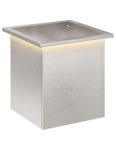 Fioriera da giardino con LED Argento 40 x 40 x 40 cm
