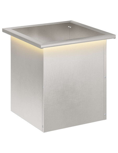 Fioriera da giardino con LED Argento 40 x 40 x 40 cm