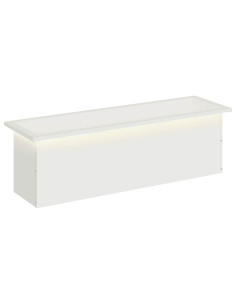 Fioriera da giardino con LED Bianco 30 x 100 x 30 cm Acciaio 2
