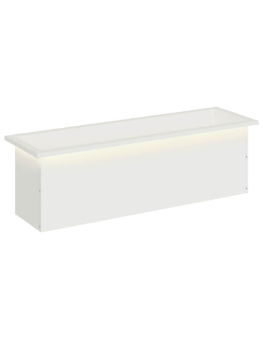 Fioriera da giardino con LED Bianco 30 x 100 x 30 cm Acciaio