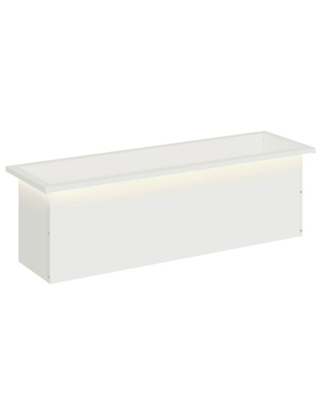 Fioriera da giardino con LED Bianco 30 x 100 x 30 cm Acciaio