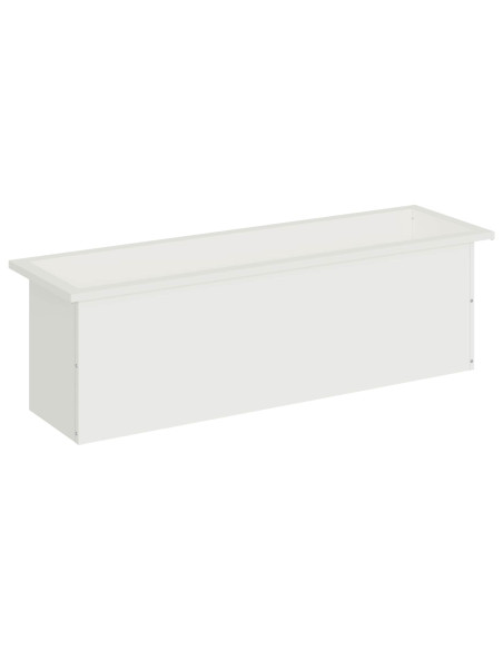 Fioriera da giardino con LED Bianco 30 x 100 x 30 cm Acciaio