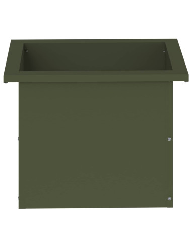 Fioriera da giardino con LED 2 pz Verde Oliva 30 x 40 x 30 cm