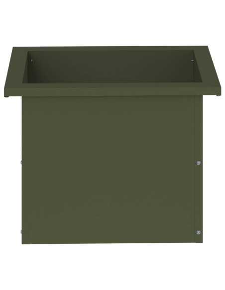 Fioriera da giardino con LED 2 pz Verde Oliva 30 x 40 x 30 cm