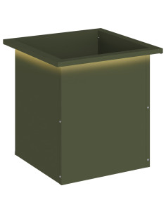 Fioriera da giardino con LED Verde Oliva 40 x 40 x 40 cm 2