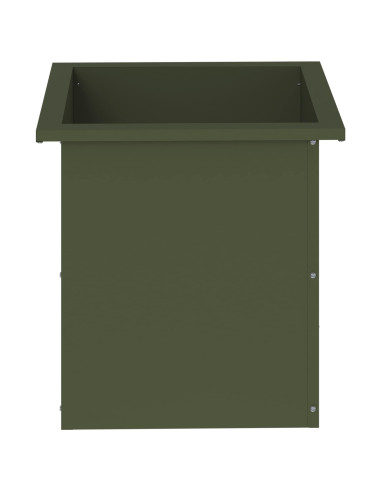 Fioriera da giardino con LED Verde Oliva 40 x 40 x 40 cm