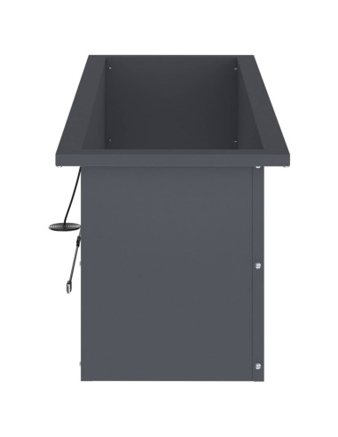 Fioriera da giardino con LED 2 pz Antracite 30 x 100 x 30 cm