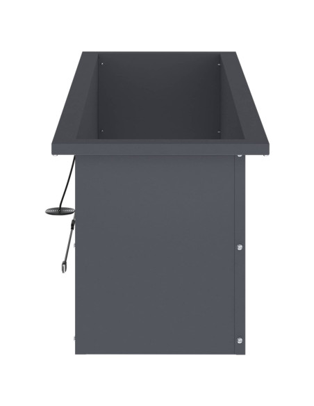 Fioriera da giardino con LED 2 pz Antracite 30 x 100 x 30 cm