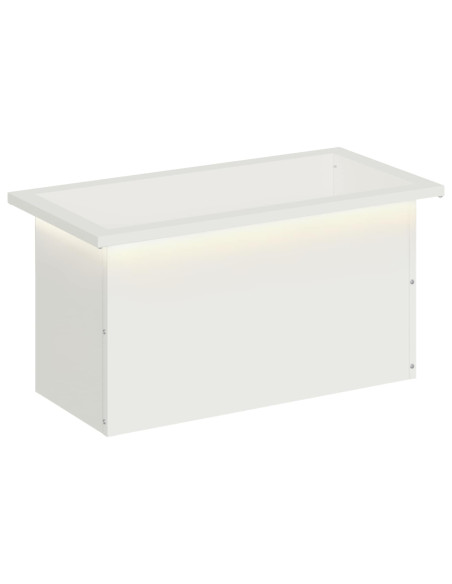 Fioriera da giardino con LED Bianco 30 x 60 x 30 cm Acciaio