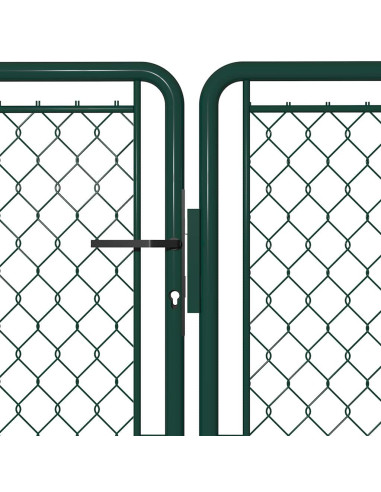 Cancello da Giardino in Acciaio 400x125 cm Verde