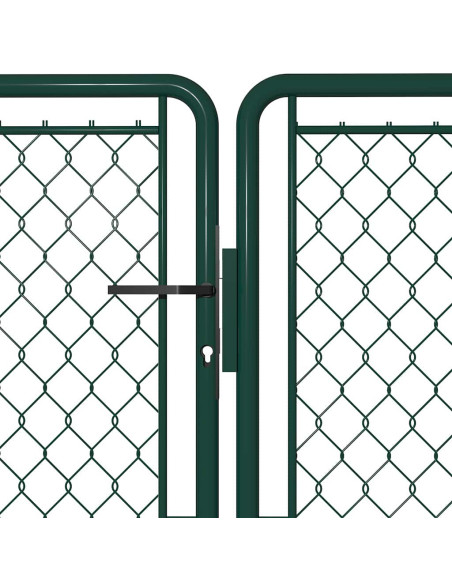 Cancello da Giardino in Acciaio 400x125 cm Verde