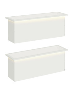 Fioriera da giardino con LED 2 pz Bianco 30 x 100 x 30 cm
