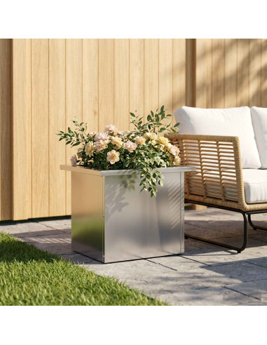 Fioriera da giardino con LED Argento 30 x 40 x 30 cm