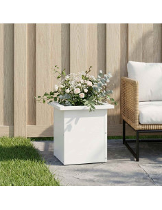 Fioriera da giardino con LED Bianco 30 x 30 x 30 cm Acciaio