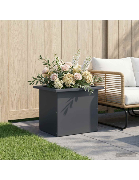 Fioriera da giardino con LED Antracite 30 x 40 x 30 cm Acciaio