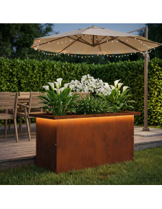 Fioriera da giardino con LED Ruggine 30 x 60 x 30 cm