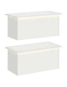 Fioriera da giardino con LED 2 pz Bianco 40 x 80 x 40 cm