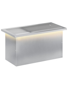 Fioriera da giardino con LED Argento 30 x 60 x 30 cm 2
