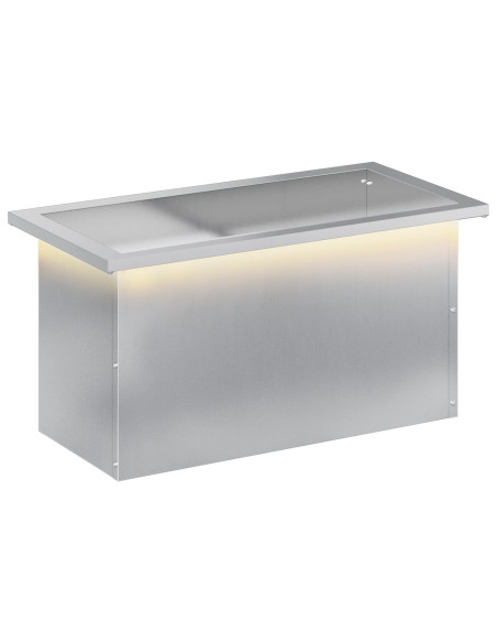 Fioriera da giardino con LED Argento 30 x 60 x 30 cm