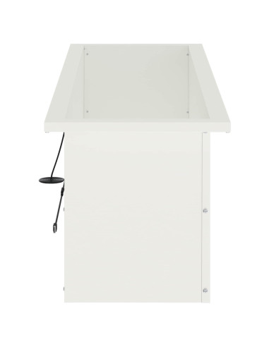 Fioriera da giardino con LED 2 pz Bianco 30 x 100 x 30 cm