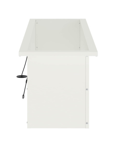 Fioriera da giardino con LED 2 pz Bianco 30 x 100 x 30 cm