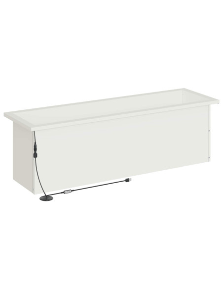 Fioriera da giardino con LED 2 pz Bianco 30 x 100 x 30 cm