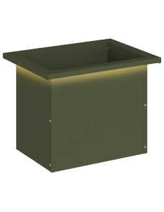 Fioriera da giardino con LED Verde Oliva 30 x 40 x 30 cm 2