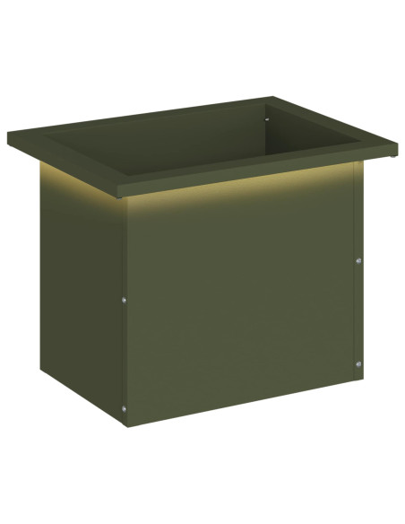 Fioriera da giardino con LED Verde Oliva 30 x 40 x 30 cm