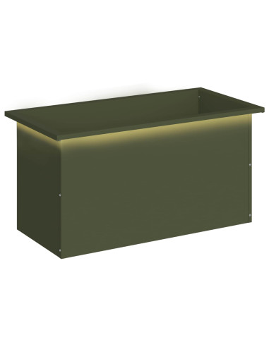Fioriera da giardino con LED Verde Oliva 40 x 80 x 40 cm