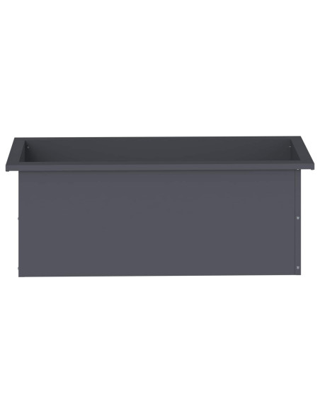 Fioriera da giardino con LED Antracite 30 x 80 x 30 cm Acciaio