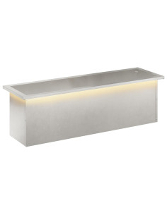 Fioriera da giardino con LED Argento 30 x 100 x 30 cm 2