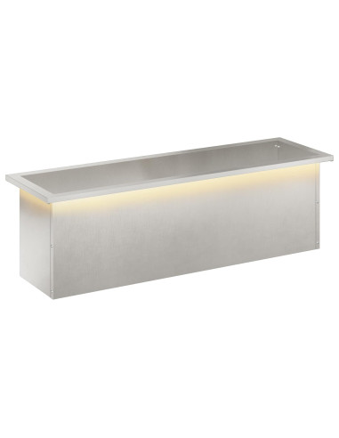 Fioriera da giardino con LED Argento 30 x 100 x 30 cm