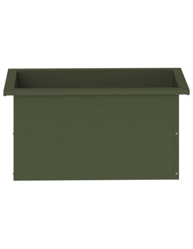 Fioriera da giardino con LED 2 pz Verde Oliva 30 x 60 x 30 cm