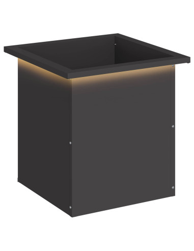 Fioriera da giardino con LED Nero 40 x 40 x 40 cm Acciaio