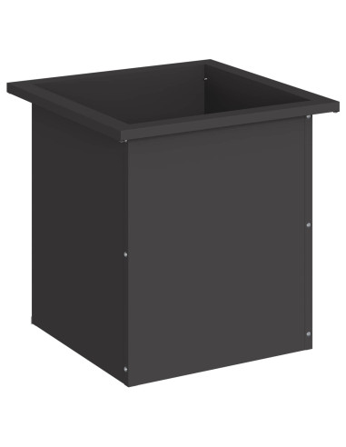 Fioriera da giardino con LED Nero 40 x 40 x 40 cm Acciaio