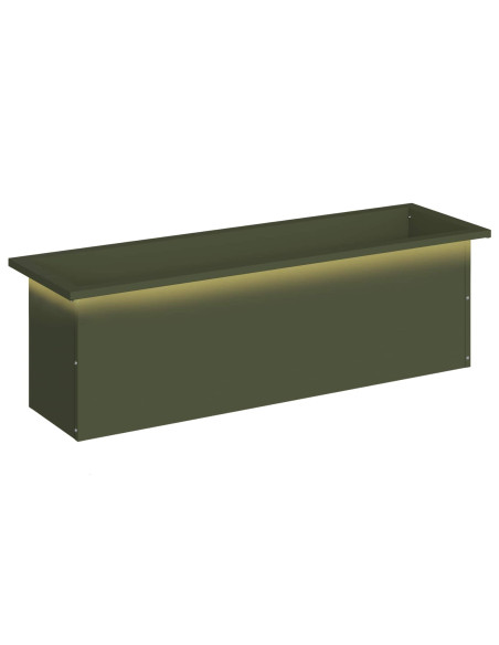 Fioriera da giardino con LED Verde Oliva 30 x 100 x 30 cm