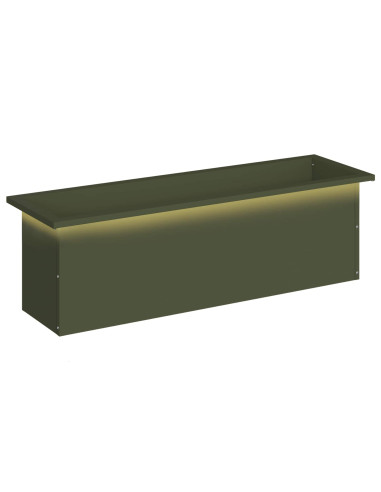 Fioriera da giardino con LED Verde Oliva 30 x 100 x 30 cm
