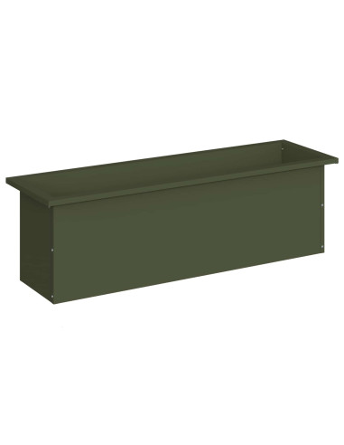 Fioriera da giardino con LED Verde Oliva 30 x 100 x 30 cm