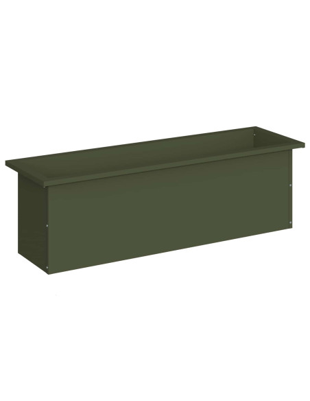 Fioriera da giardino con LED Verde Oliva 30 x 100 x 30 cm